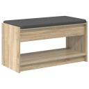 vidaXL Gangbenk Sonoma eik 83 x 38 x 45 cm Konstruert treverk og stoff