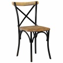 vidaXL Krysstoler 2 stk svart heltre mango
