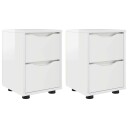  Nattbord 2 pcs Høyglanset hvit 30,5 x 30 x 43 cm Konstruert tre