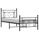 vidaXL Sengeramme i metall med hode- og fotgavl svart 90x190 cm 8721012248823