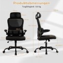 Ergonomisk kontorstol med justerbar nakkestøtte og korsryggstøtte