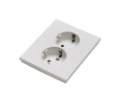 Elko Stikkontakt Plus Dobbel Innfelt Jord Polarhvit - 1511536