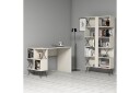 Skrivebord Amtorp 120 cm med Oppbevaring Hylle + Bokhylle   Ekstra Hvit/Svart