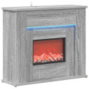 vidaXL Peis med LED stripe Grå Sonoma 63 x 20 x 54,5 cm Konstruert tre