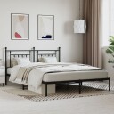 vidaXL Sengeramme i metall med sengegavl svart 183x213 cm 8720845883225