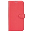 INCOVER Samsung Galaxy A25 (5G) Litchi Kunstskinn Deksel m. Lommebok - Rød