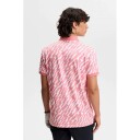 J.Lindeberg Tour Tech Print Polo Herre Oak Flamingo M XL
