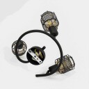 Lindby Eudoria taklampe 3 lyskilder svart/gull
