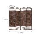 Romdeler av tre – 4 panels personvernskjerm brun