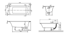 VILLEROY & BOCH ARCHITECTURA BADEKAR 150X70 FOR INNBYGGING HVIT ALPIN