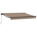 vidaXL Manuell utskiftbar markise Gråbrun 5 × 3,5 m
