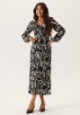 Bubbleroom Structure Button Midi Dress Black XS
