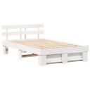  Sengestamme med hodegjerde Hvit 120 x 190 cm Heltre furu
