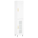  Highboard hvit 34,5x34x180 cm konstruert tre