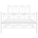  Sengeramme i metall med hode- og fotgavl hvit 107x203 cm 8721102644542
