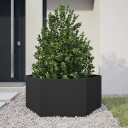 Plantekasse svart sekskantet 104x90x45 cm stål