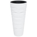 vidaXL Plantekasse med avtakbar potte hvit 18 / 45 L PP rillet