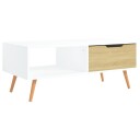 vidaXL Salongbord hvit og sonoma eik 100x49,5x43 cm konstruert tre
