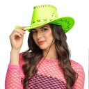 Boland Party Partners Cowboyhatt med Sømmer Neongrønn One size 01190