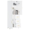 vidaXL Highboard hvit 69,5x34x180 cm konstruert tre 8720845411329