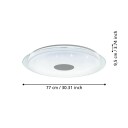 Eglo Totari-Z taklampe krom og hvit med krystalleffekt Ø77 TW Zigbee Bluetooth