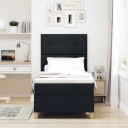 Sengeramme med madrass Svart Stoff 90 x 200 cm Sengemadrass