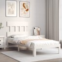 vidaXL Sengeramme med hodegavl hvit 100x200 cm heltre