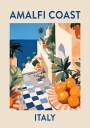 Amalfi Coast Print Italy Travel Poster Citrus Terrace Art Mediterranean Summer Plakat Plakat / 30x40cm