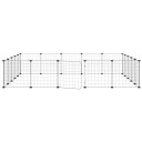 Vidaxl Dyrebur 20 Paneler Med Dør Svart 35X35 cm Stål