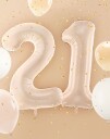 Tallet 2 Beige Stor Folieballong 72 cm