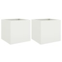 vidaXL Plantekasser 2 stk hvit 49x47x46 cm stål
