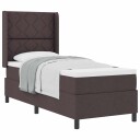  Box Spring Seng med Madrass Mørk Brun 80x200 cm Stoff