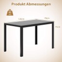 Spisebord for 4 – Svart glassplate metallramme