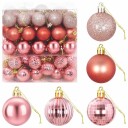 vidaXL Juleballsett 100 stk. Rosa og rosé 4 cm Polystyren