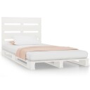 vidaXL Sengeramme hvit 75x190 cm heltre furu 2FT6 Small Single