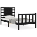 vidaXL Sengeramme med hodegavl svart 2FT6 small single heltre