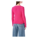 Polo Ralph Lauren Cable Knit Cotton Crewneck Sweater   Pink   M