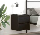  Veggmontert nattbord svart eik 38x34x40 cm
