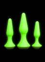 Shots Toys - Ouch! Ouch! Glow in the Dark: Silicone Butt Plug Set