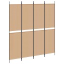 vidaXL 4-panel romdeler Beige 200 x 220 cm Stoff