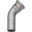 89 mm TURBO Inox bøy 45G. pipe/nippel