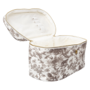 DARK Velvet Vanity Bag Large Warm Taupe Savannah Pattern