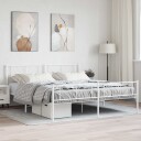 vidaXL Sengeramme i metall med hode- og fotgavl hvit 193x203 cm 8721012190313