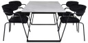Venture Design Estelle & Arrow spisegruppe Hvit/svart 4 st stoler & bord 140 x 90 cm