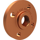 Gjengeflens Blyfri rødgods DN32 Med 4 hull PN16