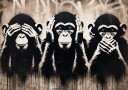 Three Wize Monkeys Poster Plakat / 40x50cm
