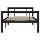 vidaXL Sengeramme svart og hvit metall 90x200 cm