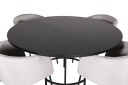 Copenhagen Matgruppe 140 cm Rund med 4 Berit stoler - Sort