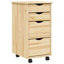 vidaXL Rullende skap med skrivebord MOSS Klar lakk 34 x 39 x 65,5 cm
