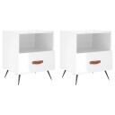 vidaXL Nattbord 2 stk høyglans hvit 40x35x47,5 cm konstruert tre